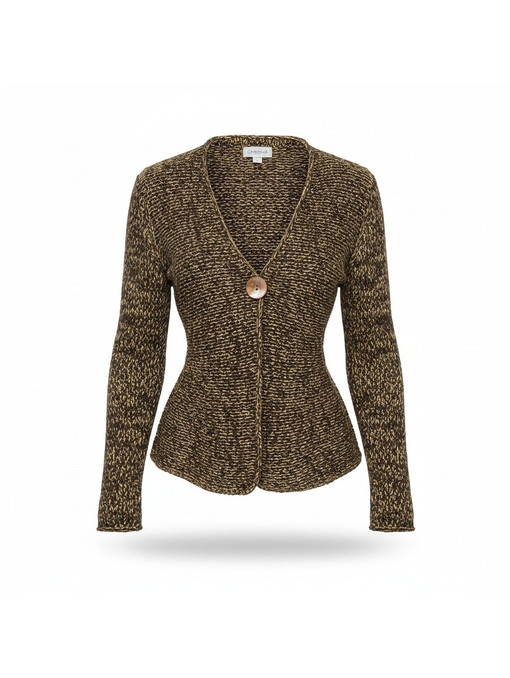 Chicos ribbon knit sweater goldbrown